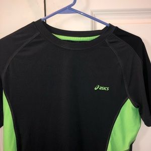 ASICS SMALL Black and Neon Workout Shirt